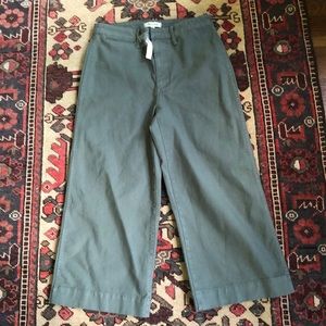 Madewell Emmett wife leg crop pant in sage NWT